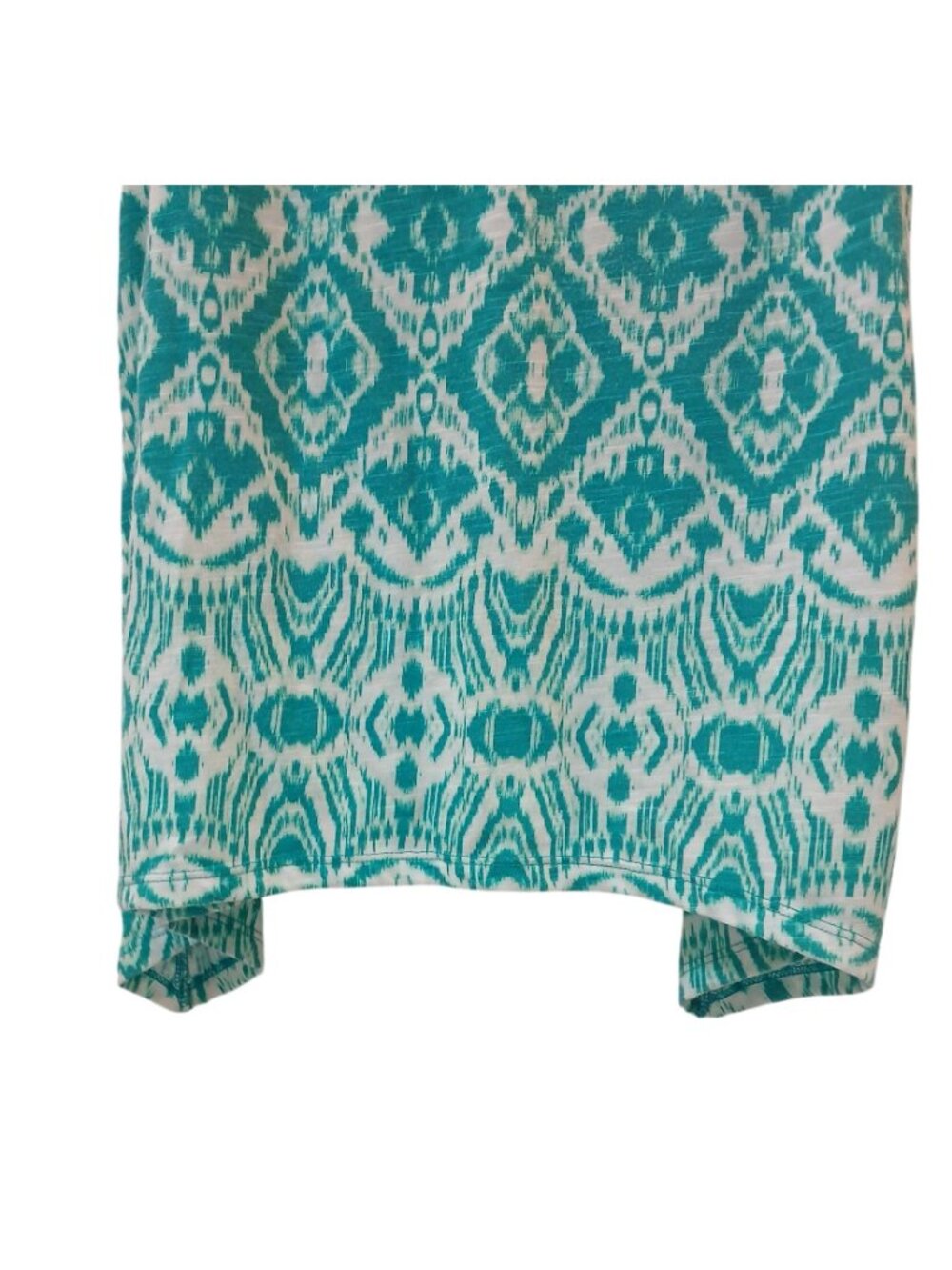 Sonoma Goods For Life Womens S Sleeveless Top Teal White Ikat Print Casual #D-27 - Picture 7 of 7